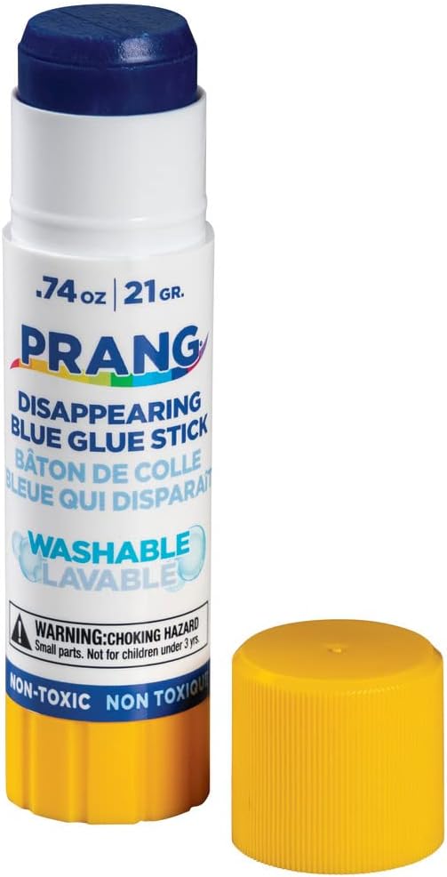 Prang Washable Glue Stick, Blue, 0.74 Oz., 12 Count