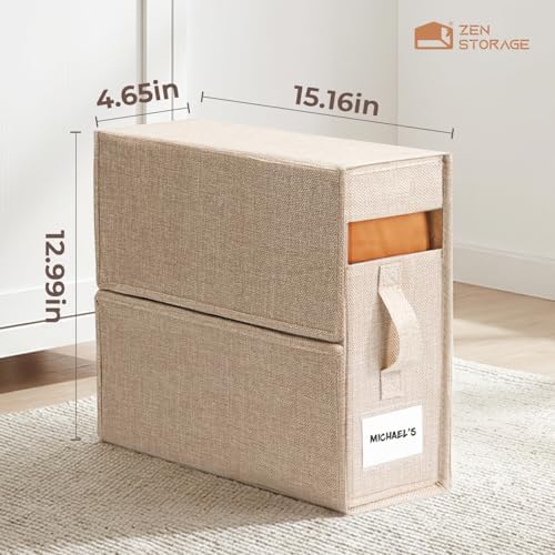 Sheet Organizers and Storage for Linen Closet, 8Pack Beige