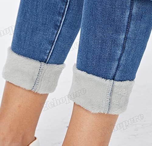 Yehopere Women's Winter Fleece Lined Jeans Slim Fit Warm Skinny High Waist Denim Jean