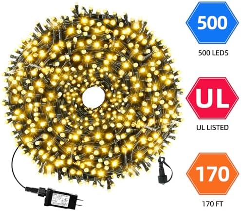 MZD8391 170FT 500 LED Christmas Lights Outdoor Indoor, Christmas Tree Light