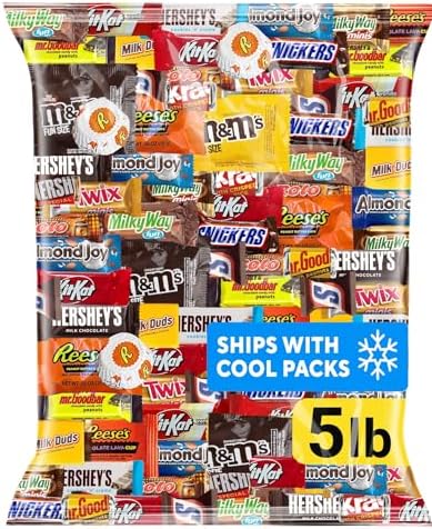 Chocolate Candy Variety Pack, 5 LB 225 Ct Halloween Individually Wrapped