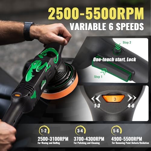 BATOCA Dual Action Polisher Random Orbital Car Buffer 1100W