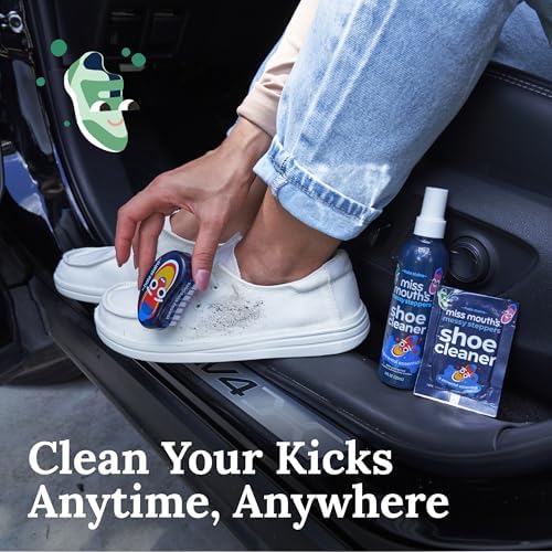 Messy Steppers Complete Shoe Care Kit, Foam Cleaner, Brush & 30 Wipes | Includes 4 Oz Foaming Sneaker Cleaner, Shoe Brush & 30 Cleaning Wipes; For Rubber, Canvas & Leather; Removes Dirt, Grass & Sc