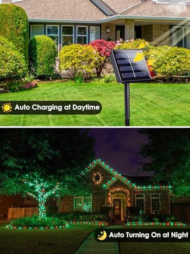Solar Christmas Lights Outdoor 4 Pack 152FT 400 LED String Lights Red Green