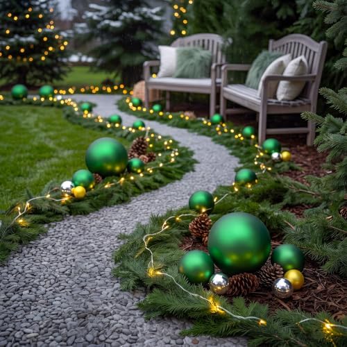Threan 10 Inch Emerald Green Matte Large Christmas Ball Ornament