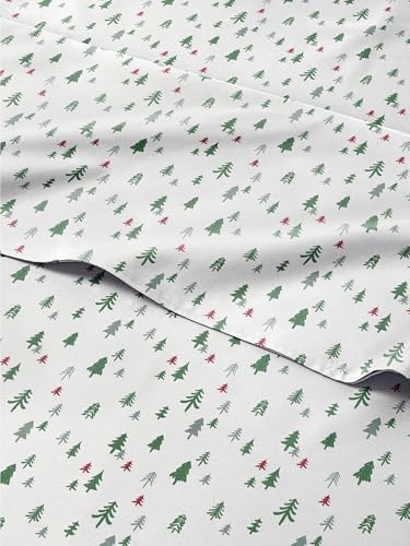 Christmas Sheet Set, Christmas Trees 4, Holiday Xmas Bedding Set - Cal King