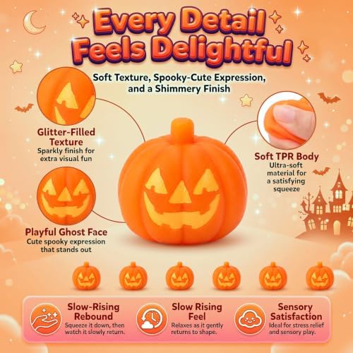 Meooeck 60 Pcs Halloween Pumpkin Party Favors 1.18 Inch