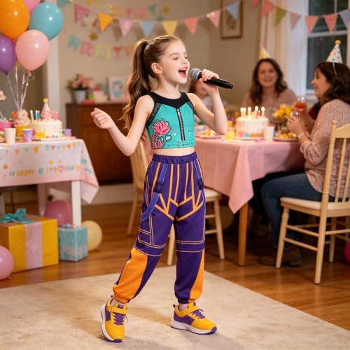 Pop Star Costume Kids Girls Fantasy Stage Outfit Halloween Costumes Set