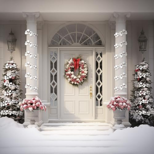 2 Pcs 6 ft Christmas Ball Ornament Garland, White