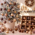 Lunmon 64 Pcs Christmas Ball Ornaments Bronze Copper Brown Gold Xmas Bulbs