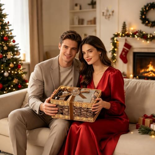 Gifts for Men, 35 Pcs Sandalwood Bath & Body Gifts Basket, Get Well Soon