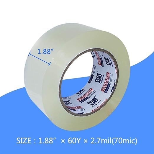 P PERFECTAPE Heavy Duty Packing Tape 36 Rolls, Clear, 2.7 mil, 1.88" x 60Y | Total 2160Y, Ultra Strong, Refill for Packaging and Shipping