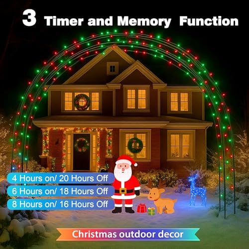 164FT Christmas Lights, 500 LED Outdoor Xmas String Lights, Red & Green