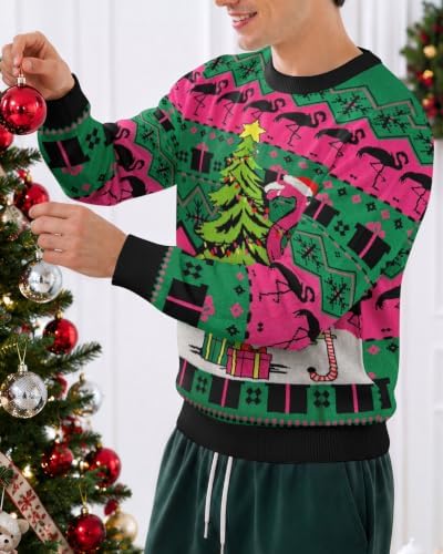 34HD Ugly Xmas Sweater–Funny Knit Christmas Sweater for Women & Men 2025, Long Sleeve Crewneck Holiday Pullover, Unisex Gift