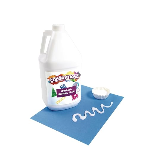 Colorations Washable White Glue - 1 Gallon, Dries Clear, Ideal for Crafts, School, Home & Office Use, Non-Toxic, Perfect for Craft Projects & Homeschool | Ideal for Crafts & Slime, School, Home & Office Use, Non-Toxic, Perfect for Craft Projects & Home...