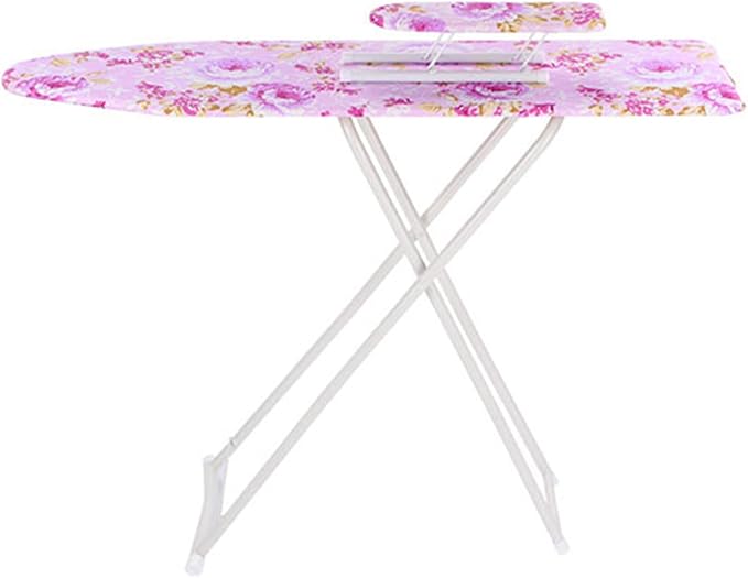 Ironing Board, Height Adjustable Smooth Edge Good Load-Bearing Non-Slip Wear Resistant Ironing Clothes Extra-Wide Clothes Ironing Board with Folding Legs (Flowers)