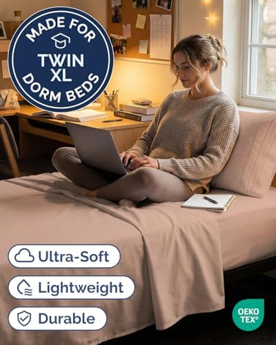 Twin XL Size 3 Piece Sheet Set - Comfy Breathable & Cooling Sheets - Mauve