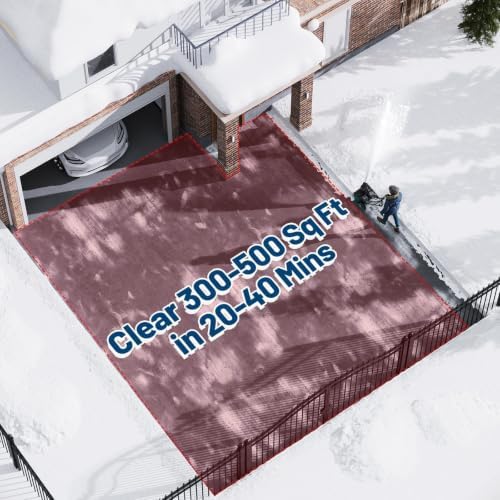 Garvee 20" Electric Snow Blower Cordless - Brushless Motor 23FT Throwing Distance, 180° Rotating Chute Walkways Driveways Snow Thrower Blaster Dual LED Lights(with 2 * 4.0Ah Batteries)