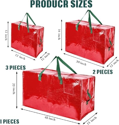 Shappy 6 Pcs Storage Bags, Red, 48 x 20",30 x 16",12 x 12"