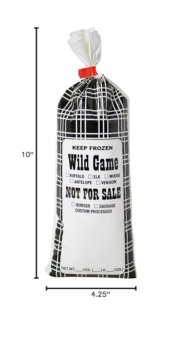 UltraSource Wild Game Freezer Meat Bags "Not for Sale" (2lb - 1000 pack, Black Plaid)