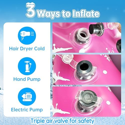 36" Snow Tubes for Kids Adult -Heavy Duty Inflatable Snow Sleds for Toddler Kids Adult Sledding Toys Outdoor Sport Activities Gift for Boys Girls Christmas Winter Toys Suppiles