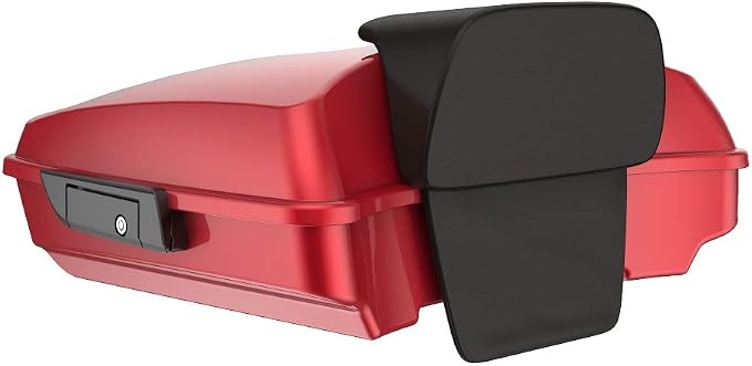 Advanblack Road Glide Tour Trunk Pack Wicked Red Razor Tour Trunk Pack Backrest Pad for '97-'25 Harley Touring Road King Street Glide Electra Glide CVO models