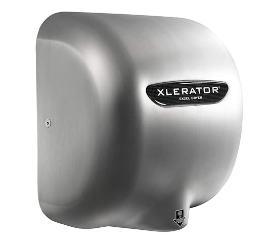 XLERATOR XL-SB Automatic High Speed Hand Dryer with Brushed Stainless Steel Cover and 1.1 Noise Reduction Nozzle, 12.5 A, 110/120 V