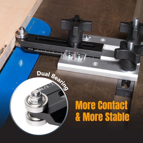 POWERTEC Thin Rip Jig for Table Saw - Sliding Guide for Accurate Ripping & Safe Operation, Fits Standard Miter Slots & T-Tracks, Woodworking Thin Rip Guide for Power Tool Accessories (71972)
