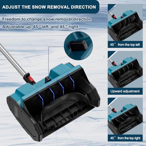21V Cordless Snow Shovel Set, 13" Electric Snow Blower, 2 * 21V Li-Ion Battery Packs with Adjustable Handle and Safety Switch for Driveways, Patios and Sidewalks.