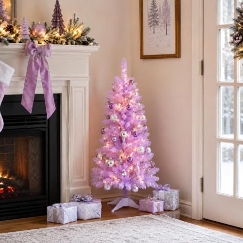 3FT Purple Artificial Small Christmas Tree Mini Tabletop Decor