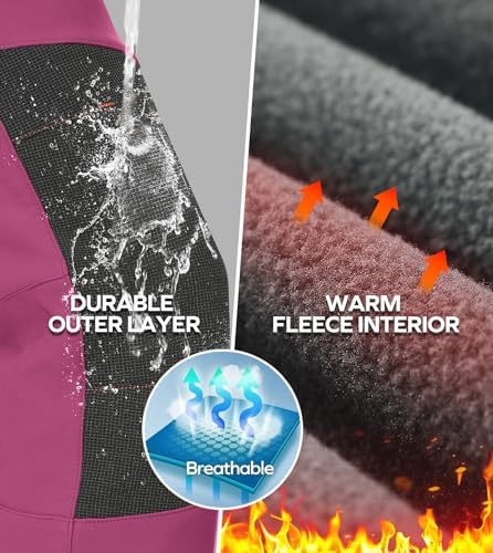 Snow Pants Womens Ski Pants Waterproof Insulated Softhell fleece lined