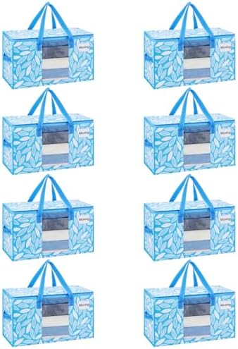 VENO Moving Bags, Wide Open Top, Clear Window, Spring Breeze, 8 Pack