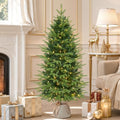 Alupssuc 4ft Prelit Artificial Christmas Tree with Warm White Lights Decor