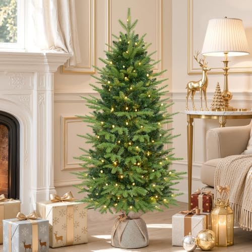 Alupssuc 4ft Prelit Artificial Christmas Tree with Warm White Lights Decor