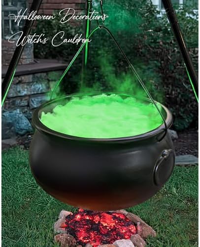 Halloween Decorations Outdoor - Large Witches Cauldron on 54" Tripod