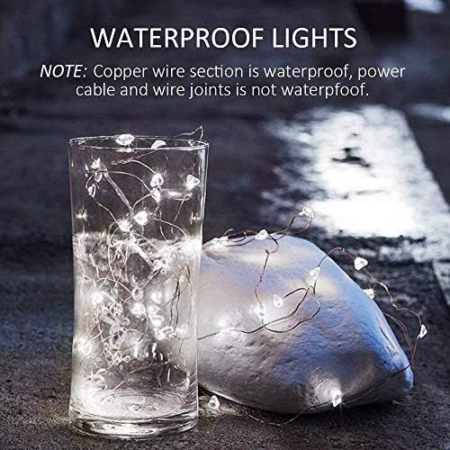 24 Pack Fairy Lights Battery Operated [3 Modes] 7ft 20 LED Mini Twinkle String Lights Waterproof Silver Wire Firefly Starry Lights for Wedding Party Mason Jars Christmas Decorations, Cool White