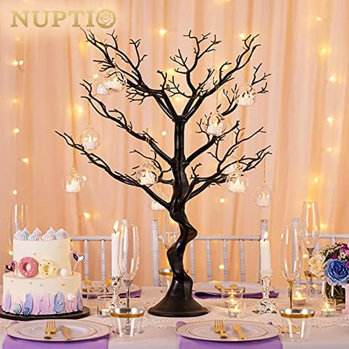 NUPTIO Black Ornament Tree, 30 Inch Artificial Halloween Branch, 2 Pcs