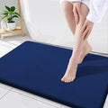 Smiry Memory Foam Bath Mat 34x21, Extra Soft and Absorbent Bathroom Mats, Non Slip Washable Carpet for Floor, Shower and Tub, Navy Blue