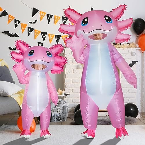 Stegosaurus Inflatable Axolotl Costume for Kids Halloween Kid Blow Up Costume Deluxe Pink Costumes for Girls Boys Cosplay Party