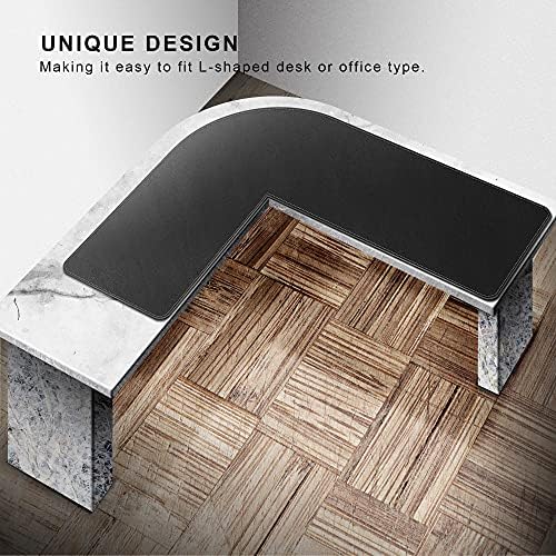 Chihein L-Shaped Desk Pad (45.3”+ 57.1”) x 15.7” Black/Gray