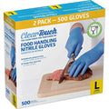 Medline Clear-Touch Food Handling Nitrile Gloves, Powder Free, Not Made From Natural Rubber Latex - Ideal for Kitchen Use and Food Preparation - Large Size, Pack of 500
