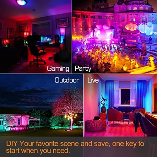 MELPO LED Flood Light Outdoor 80W, 800W Equivalent RGB Landscape Lighting