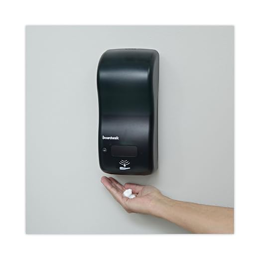 Boardwalk 00SBBW Rely Hybrid Foam Soap Dispenser, 12" Width, 5" Depth, 4" Height, 900 mL, Black Pearl, 10" Height, 8" Width
