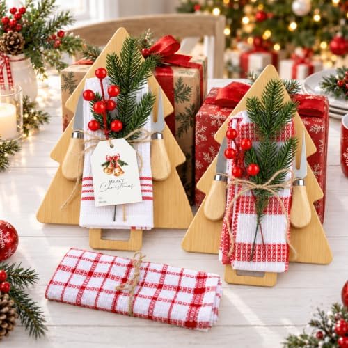 Fayoo 6 Set Christmas Tree Wooden Cutting Board Set, Kitchen Gifts Kit