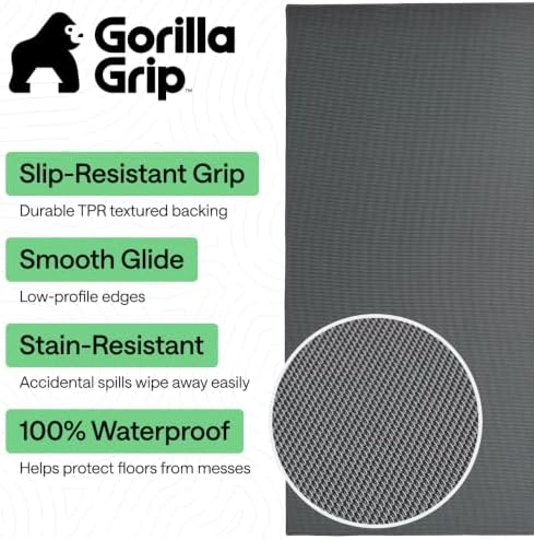 GORILLA GRIP Office Chair Mat for Hard Floors, Under Desk Rug, 45x28 Gray