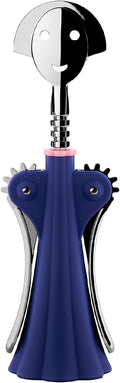 Alessi Anna G. AM01 DAZ - Design Corkscrew, in Thermoplastic Resin and Chrome-Plated Zamak, Blue