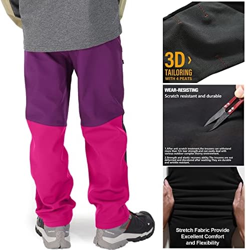 Jessie Kidden Kids Boys Girls Youth Waterproof Hiking Ski Snow Fleece Pants