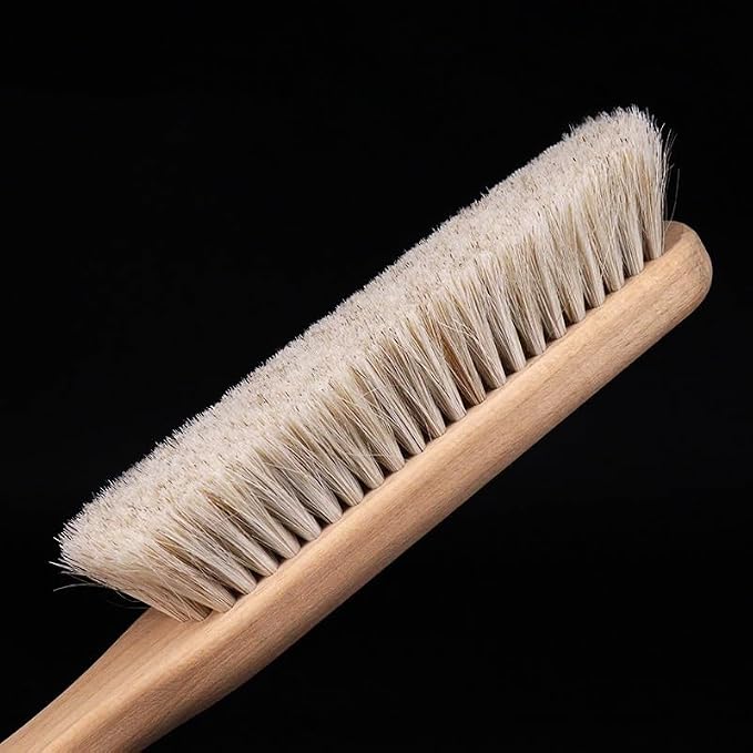 Shoe Polish Brush Long-Handled Horsehair Bristle Soft Sweep Bed Coat Clean and