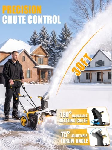 Cordless Snow Blower Compatible with DeWalt 20V Max Battery (Tool Only)