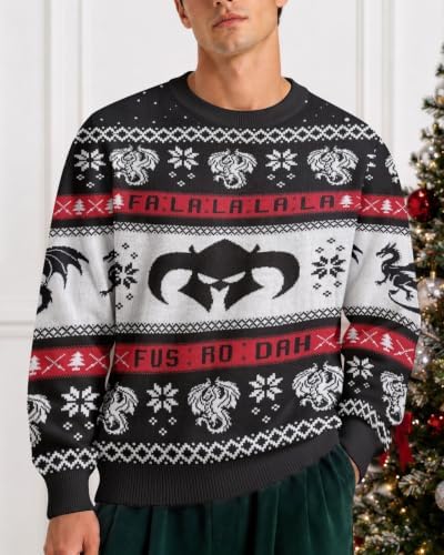 34HD Ugly Xmas Sweater–Funny Knit Christmas Sweater for Women & Men 2025, Long Sleeve Crewneck Holiday Pullover, Unisex Gift